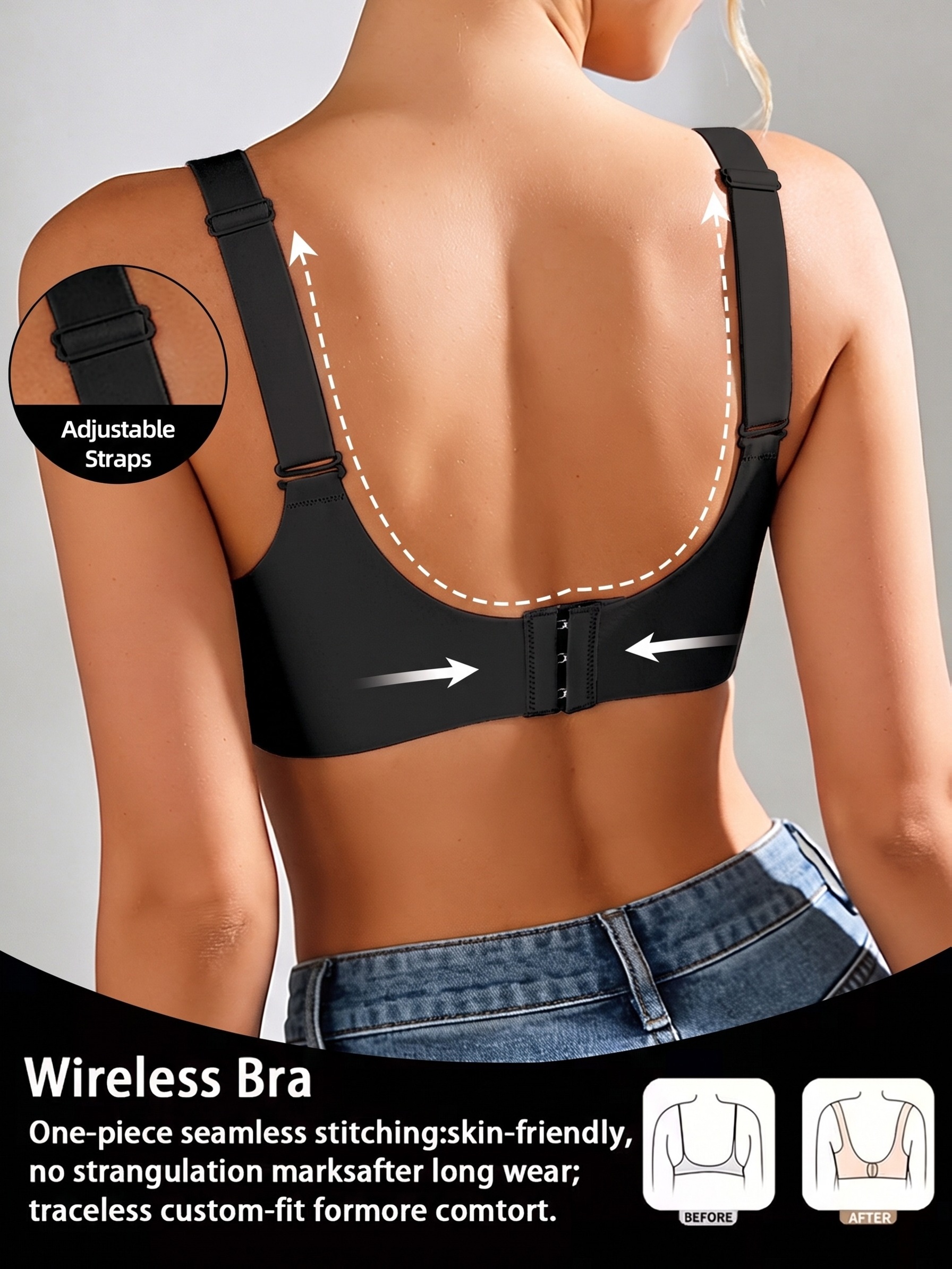 3pcs Sports Bra Set for Women, Jelly Gel Soft Support